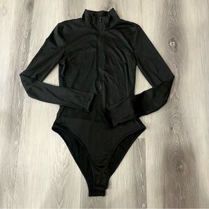 Black Zip Up Bodysuit